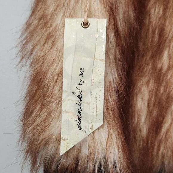 Gimmicks By BKE faux Fur Vest Plaid NWT $75 unique Western Chic - Picture 6 of 7